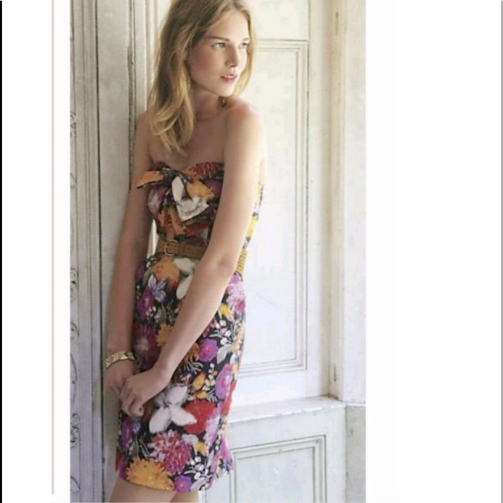 Moulinette Soeurs Tropical Jacquard Strapless Dress Mini 0
